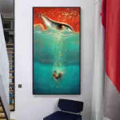 彩鑽）大魚海棠新款點鉆玄關滿鉆5d鉆石繡卡通動漫小幅豎版磚石畫 鑽石貼畫 鑽石畫 客廳掛畫 貼鑽畫 鑽石貼  DIY