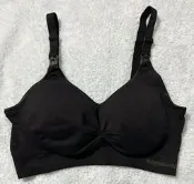 mamaway 媽媽餵 全機能條紋無縫哺乳內衣 黑色(S)