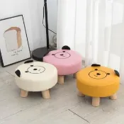 【IDEA】呆萌熊熊動物造型皮革小圓凳/椅凳 矮椅凳(換鞋椅)3色任選