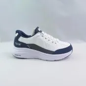 【SKECHERS】中大童鞋 Contour Foam 女鞋 免綁鞋帶 (403892LWNV白/藍)