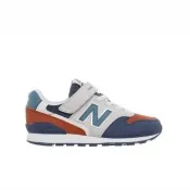 【NEW BALANCE】NB 996 童鞋 休閒鞋 運動鞋  中大童 男童 女童 灰藍橘 (Y9963XK-W)