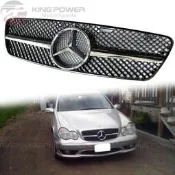 KP擎利國際 BENZ 2001-2007 W203 C-Class 電鍍一線水箱罩 黑網 SL樣式 (外銷熱賣商品)