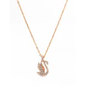 奧地利【SWAROVSKI】新款Iconic Swan天鵝水晶玫瑰金項鍊 5647555【母親節、情人送禮】