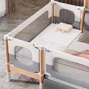 【窩居】床邊櫸木拼接床 長150寬60/70/80cm(加寬床邊床  床邊床/可升降擋板/5cm純椰棕墊)