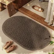 【凡尼塔】復古光暈吸水浴室地墊(40*60cm 可機洗 浴室 防滑 快乾 腳踏墊 瞬吸 橢圓形地墊)