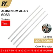 FUYI鋁管8mm外徑1mm壁厚直300mm 500mm長圓形6063光滑鋁合金管3 4 5 6 7 8 9 10 11