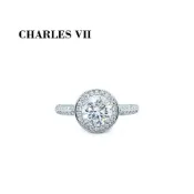 CHARLES VII 查爾七世 皇家訂製款一克拉女鑽戒/純銀戒台-日月星辰