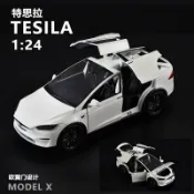 心靈避風港 【六門可開】特斯拉Model X 合金模型 1:24 車模 模型車 仿真電動車 收藏模型 禮盒包裝 精緻細節 車門可開 送禮首選 熱賣款