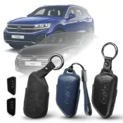 (店+)【XILLA】Volkswagen 福斯 大眾 Arteon Touran Sharan 適用 遙控 鑰匙套 麂皮 真皮 保護套 皮套