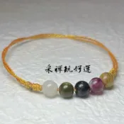 采禪水晶翡翠客製化手作坊- 樣品 A31天然五行石手鍊［緬甸翡翠+碧璽］（活結/防水蠟線）/男手鍊/女手鍊/兒童/情侶/