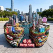 【爆款熱銷折扣】香港維多利亞港迪士尼旅遊特色紀念品文創金屬浮雕冰箱磁貼伴手禮M