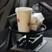 威吉優品 汽車水杯架/車載杯架/放水支架 車載小吧台汽車后排餐桌水杯架飲料架車內中控台置物架副駕駛托盤