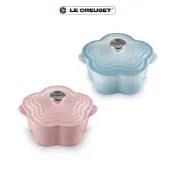 【全聯線上購】【Le Creuset】琺瑯鑄鐵山茶花鍋20cm(海岸藍/甜心粉)