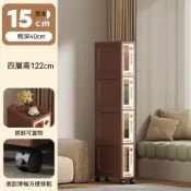 翻蓋夾縫床頭櫃 縫隙床邊置物架 臥室窄邊几 儲物一體家用小型收納櫃（15CM面寬）