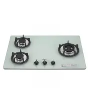 (店+)【林內】三口玻璃防漏檯面爐白色鑄鐵爐架(與RB-302GH-W同款)瓦斯爐天然氣RB-302GH-W_NG1 基本安裝