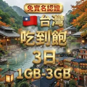 【eSIM】台灣上網 不用實名 開通即用 【3天】【每日1GB-3GB】降速吃到飽 快速上網 免插卡 台灣上網 中華電信