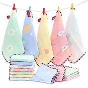 小方巾 全棉方巾6層紗布 小方巾 嬰兒純棉小毛巾 幼兒園手帕 寶寶口水巾 小孩吸水擦拭巾 附發票+台灣出貨