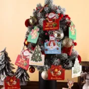 【台中發貨】聖誕賀卡 2026 新款復古吊牌卡 帶孔可穿掛繩 花店禮物包裝留言小卡 平安夜送禮 聖誕交換禮物