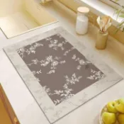 熱銷 🐱復古花卉硅藻泥吸水墊吧檯廚房洗碗池檯面瀝水墊碗盤杯子乾燥餐墊