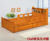 Gen9 家具生活館..奇哥半實木3.5尺單人床(含抽屜x2)(排列式夾板床板)-KH*111-9..台北地區免運費!!