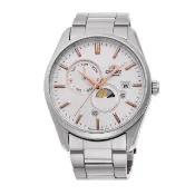 【ORIENT 東方錶】ORIENT 東方錶 SUN&MOON系列 日月相機械腕錶 鋼帶款 白面 - 41.5mm(RA-AK0306S)