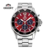 ORIENT 東方錶 Quartz Sports系列 太陽能跑馬計時腕錶 鋼帶款 紅色 RA-TX0207R