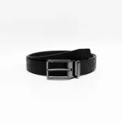 美國百分百【全新真品】Armani Exchange 皮帶 AX 男款 皮質 腰帶 浮雕 LOGO 印花滿版 黑色 CV93