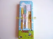 Mini酷啵玩具館~㊣版授權雷射標籤~全新~Adventure Time AT 探險活寶 老皮 阿寶 沙皮狗精巧四件文具組
