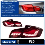 (質量保固）適用于BMW 5系F10尾燈總成525 530 F18改裝龍鱗LED行車流水轉向燈