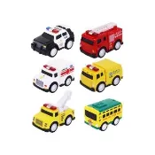 【KIDMATE】台灣好車隊-口袋台灣車隊6入S1(迴力合金車 垃圾車 警車 救護車 消防車 吊車 娃娃車)