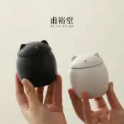 全球選品1館 生活百貨 小貓茶葉罐陶瓷儲物罐子防潮密封粗陶罐創意個性小茶倉