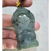 天然翡翠 玄天上帝 雙彩 玄武神 帝爺公 北極大帝 綠 飄藍花 玉墜 緬甸玉 A貨 滿綠 非 玄武 關公 龍 關音 藍水