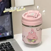 水杯可愛派大星ins高顏值學生辦公族咖啡杯耐熱防爆雙引口吸管杯