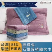 《PETER RABBIT》彼得兔石墨烯精繡枕巾2入組【寢具】【台灣製】【正版授權】