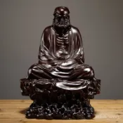 💖滿額免運🔥黑檀木達摩祖師神像擺件實木質禪意傢居玄關客廳供奉工藝裝飾品【德藝全球購D】