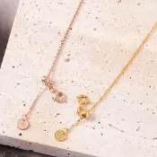 S925純銀項鍊女十字鏈可伸縮延長調節萬能鏈18k玫瑰金黃金色電鍍