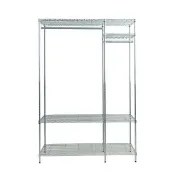【dayneeds 日需百備】120x45x180公分 電鍍（插管）四層大衣櫥 贈拉簾式防塵布套(置物架/掛衣架/收納架)