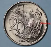 『全球購』外幣全新南非1978年20分硬幣國花帝王花鎳幣24.2mm-669#古錢幣【滿200出貨】