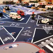【台灣道路場景遊戲墊 基本款式3件組 台灣製】1:64模型車地墊 車車墊 玩具車墊 停車場 適用( TOMICA 風火輪