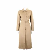 Max Mara 3BOARIO 羊毛隱藏釦駝色腰帶大衣 外套