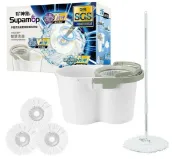 玉山最低比價網 [COSCO代購6] C220232 好神拖 環保手壓式洗脫雙效旋轉拖把組 附替換布盤 3入