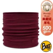 【BUFF】重磅耐寒 500gsm 加強保暖控溫美麗諾羊毛領巾.圍脖/可圍巾_113018-422 藏磚紅