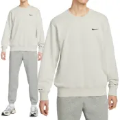 Nike As M Nk Club Gfx Ft Crew 男款 米灰色 印花 大學T 長袖 IR0104-072