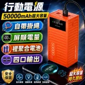 【高CP值】50000mAh大容量 行動電源 集裝箱炫酷造型 蘋果安卓手機 超級快充 自帶線行動充 掛繩隨身充