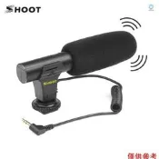 台灣現貨Shoot XT-451 便攜式電容立體聲麥克風 帶有 3.5mm 插孔熱靴安裝座 適用於佳能 Son