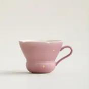 全球選品1館 生活百貨 新中式豆沙粉灑金花口茶杯主人杯女單杯古風傳統色防燙把手杯
