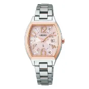 大高雄鐘錶城 seiko SK037 精工錶 Lukia SK037 1B32-0BE0P(SSVW214J)酒桶型太陽能電波女士時尚腕錶 粉面 27.5mm｜樂天領券現折★全館特惠中★指定刷卡回饋10%