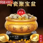 💰玄和緣堂💰陶瓷聚寶盆招財客廳家用擺件聚財家居裝飾旺財喬遷店鋪開業擺件8.23 招財進寶 風生水起 招財流水