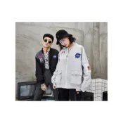 (店+)FACEstyle【男女款.3色 薄款/加絨】NASA刺繡貼章飄帶MA-1潮流軍風飛行夾克 捍衛戰士 騎士外套