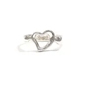 【日本直送 二手美品】9.5 號 蒂芬妮 TIFFANY&Co. 戒指 Open Heart Elsa Peretti 銀 925 配飾